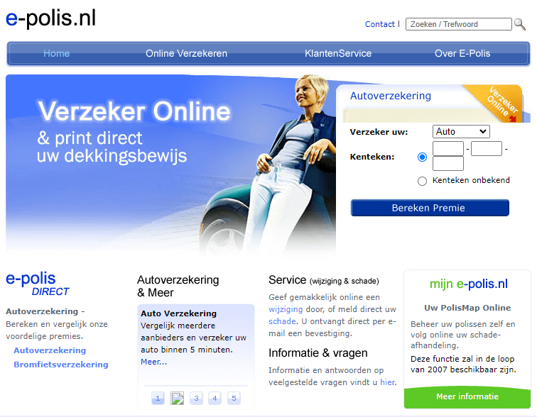 Screenshot E-Polis website in 2007